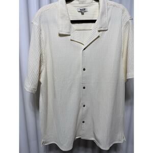 Ruxen Cuba waffle Button Down Shirt XL Khaki Color